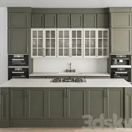 Kitchen neo classic green white